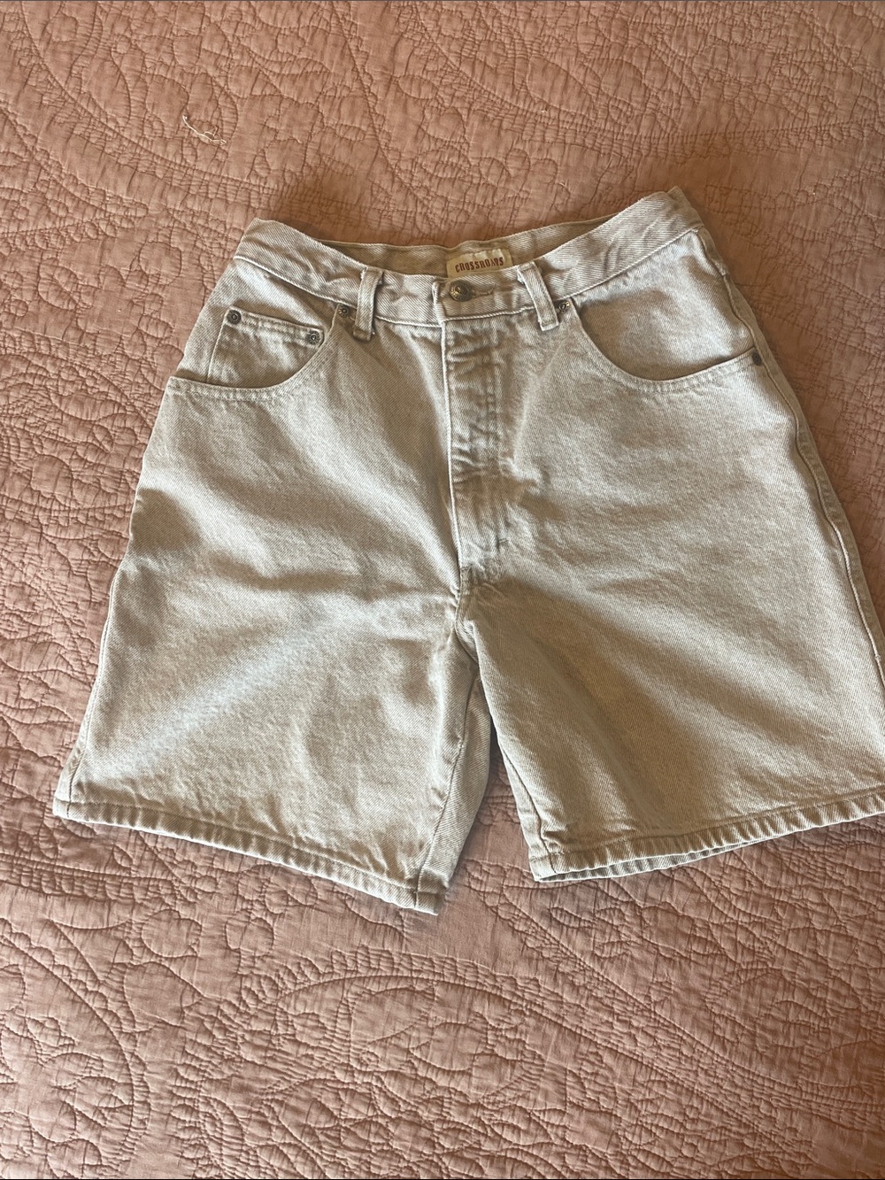VINTAGE Crossroads Tan Jean Bermuda Shorts